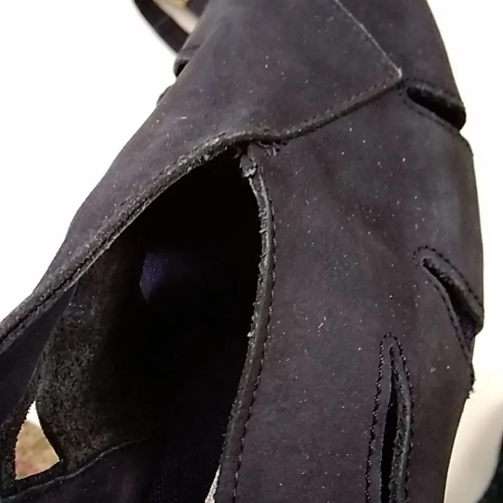 Vintage Andre Assous Made In Spain Handmade Suede Black Women Shoes Size 6